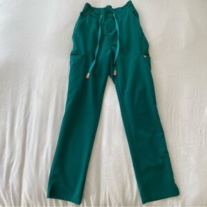 WearFigs Hunter Green Evan’s XS Petite Scrub Pants - high waisted